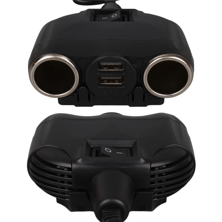 Ayt Olesson 1630 12-24V Çiftli Çift Usbli 120W 80 Cm Kablolu Araç Oto Tır Çakmak Çoklayıcı Çakmaklık Çoğaltıcı