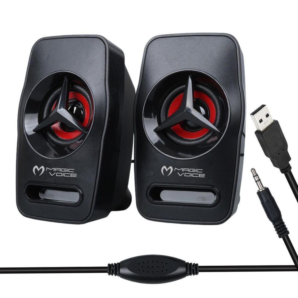 Magicvoice T-19 1+1 Usb Bilgisayar Pc Yanı Hoparlör 2x3 Watt Ses Sistemi Kolon