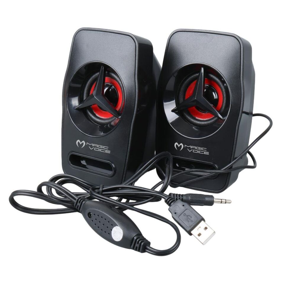 Magicvoice T-19 1+1 Usb Bilgisayar Pc Yanı Hoparlör 2x3 Watt Ses Sistemi Kolon