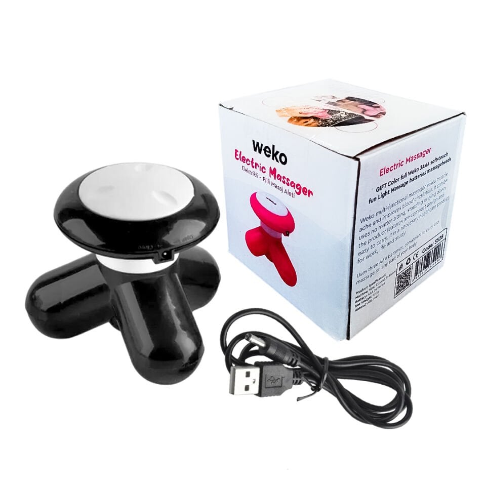 Weko WK-5528 Pilli USB Kablolu Mini Masaj Aleti Titreşimli Masaj Cihazı Boyun Ve Tüm Vücuta Uygun