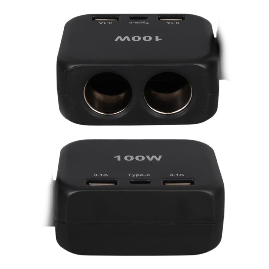 Ayt Olesson 1655 12-24V Çiftli Type-C Çift Usbli 100W Araç Oto Tır Çakmak Çoklayıcı Çakmaklık Çoğaltıcı