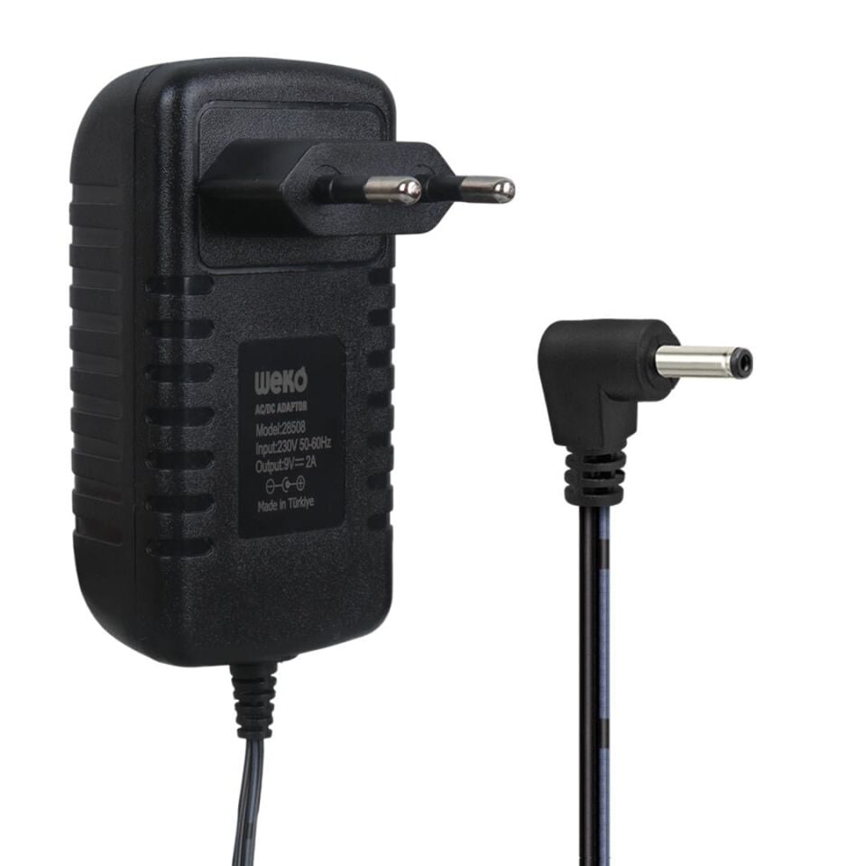 Weko WK-28508 9 Volt - 2 Amper 3.5*1.35 Mm Uçlu Yerli Üretim Priz Tipi Adaptör