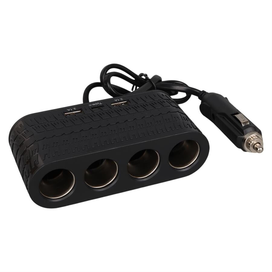 Ayt Olesson 1654 12-24V 4Lü Çift Usb Type-C 120W 80Cm Kablolu Araç Oto Tır Çakmak Çoklayıcı Çakmaklık Çoğaltıcı