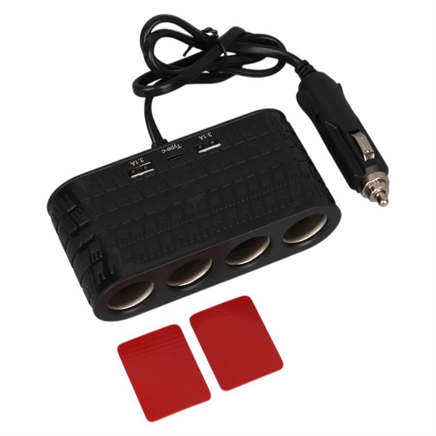 Ayt Olesson 1654 12-24V 4Lü Çift Usb Type-C 120W 80Cm Kablolu Araç Oto Tır Çakmak Çoklayıcı Çakmaklık Çoğaltıcı