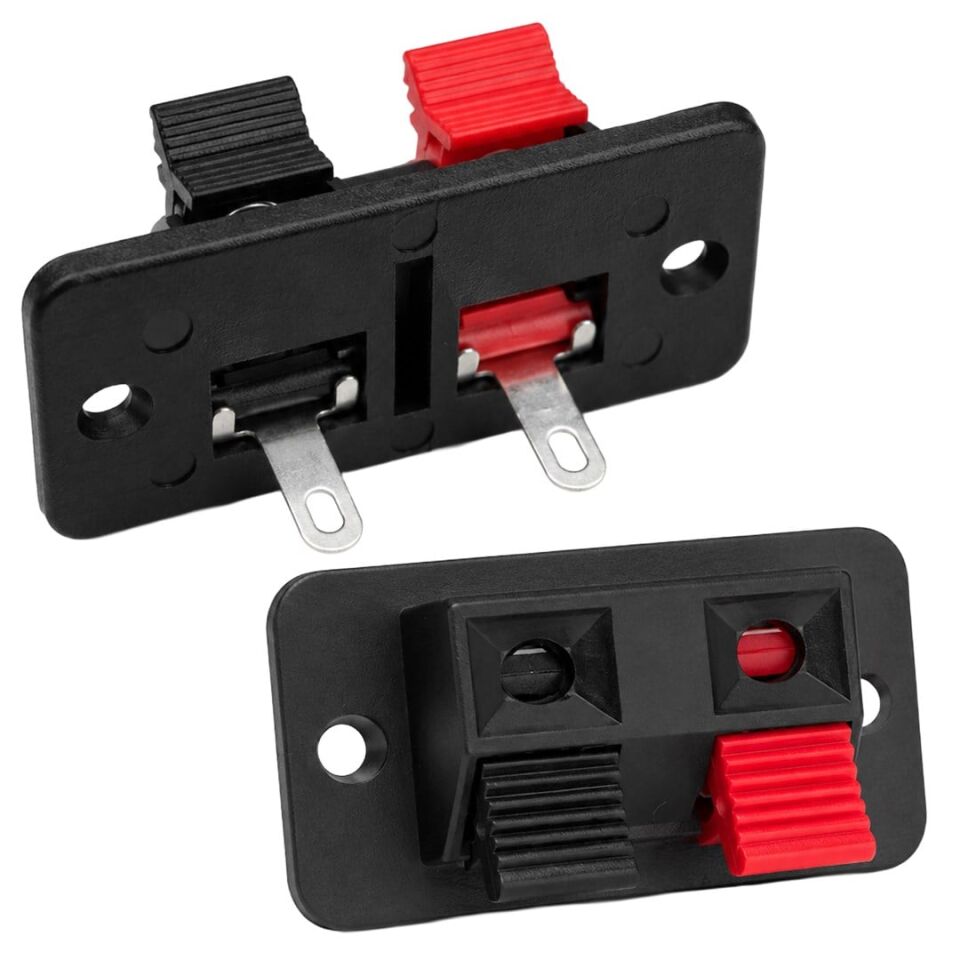 Powermaster PM-37889 İkili Yaylı Hoparlör Terminali 38X19mm Hoparlör Kablo Giriş Soketi