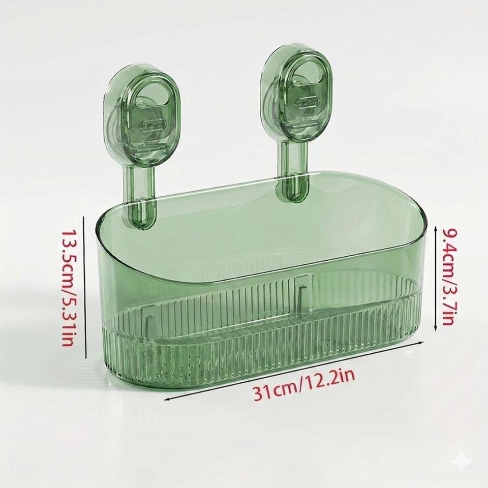 Sunup SN-29266 Vantuzlu Şeffaf Banyo Mutfak Rafı Organizer Banyo Düzenleyici Raf