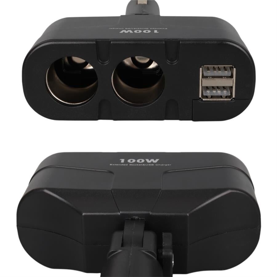 Ayt Olesson 1652 12-24V Çiftli Çift Usbli 100W Araç Oto Tır Çakmak Çoklayıcı Çakmaklık Çoğaltıcı