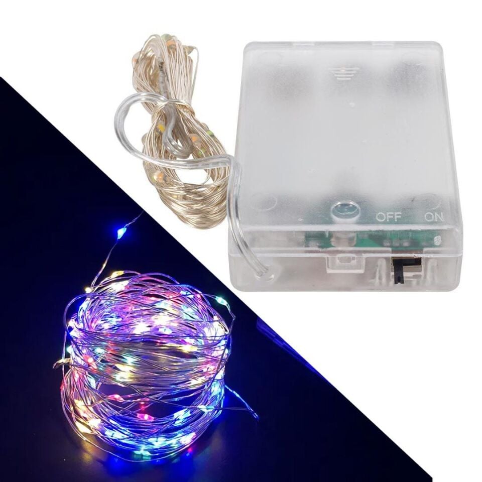 Powermaster PM-2557 Pilli RGB 4 Renkli RGB 10 Metre Kablolu Bağ Led