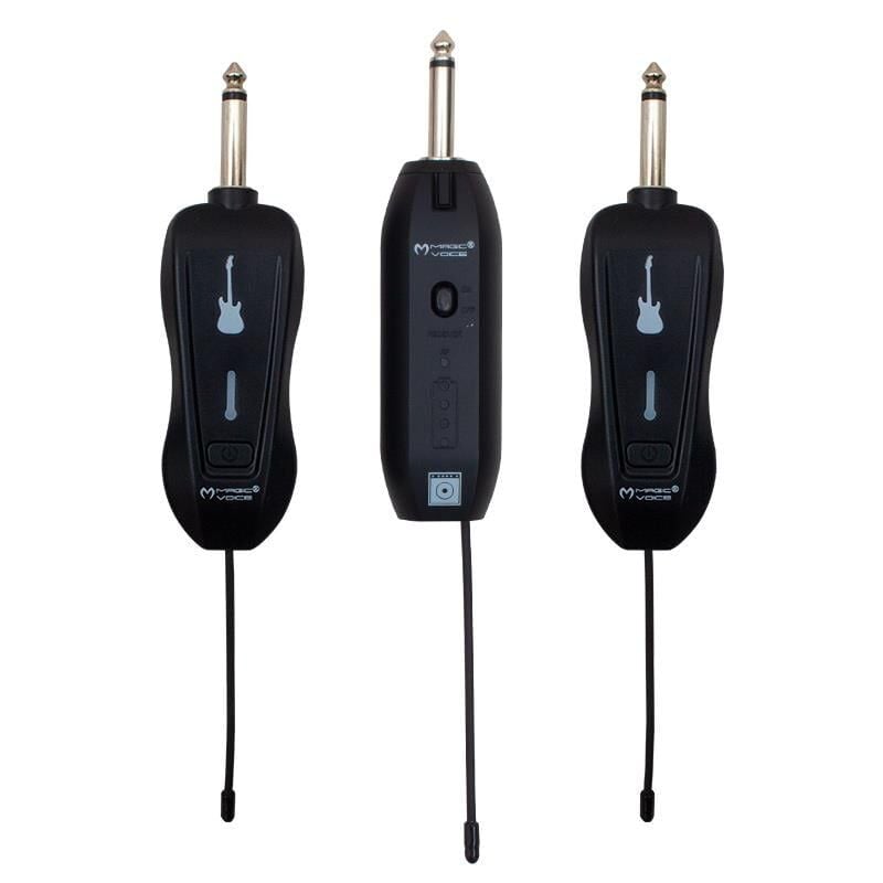 Magicvoice Gitar Tip Kablosuz Enstrüman Mikrofonu Üçlü Set Kablosuz Mikrofon 6.3 mm Jack Girişli 30 Mt. Çekim Mesafe