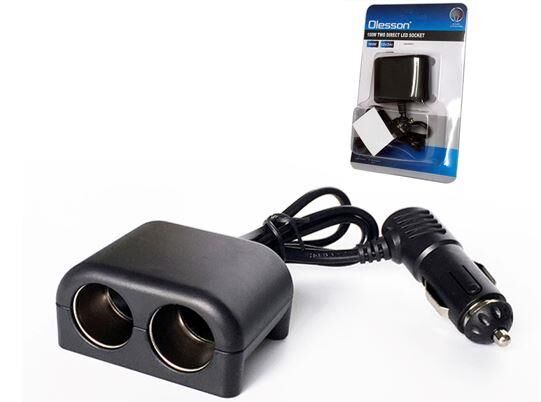 Ayt Olesson 1644 12-24V Çiftli 100W 70Cm Kablolu Araç Oto Tır Çakmak Çoklayıcı Çakmaklık Çoğaltıcı