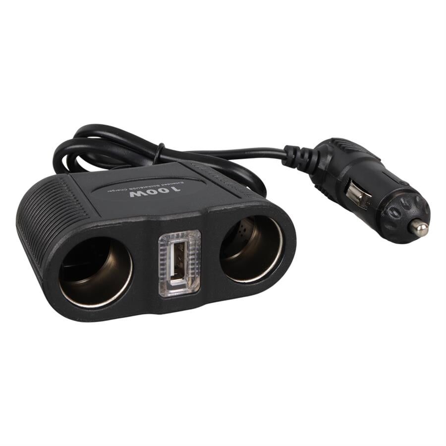 Ayt Olesson 1645 12-24V Çiftli Usbli 100W 70Cm Kablolu Araç Oto Tır Çakmak Çoklayıcı Çakmaklık Çoğaltıcı