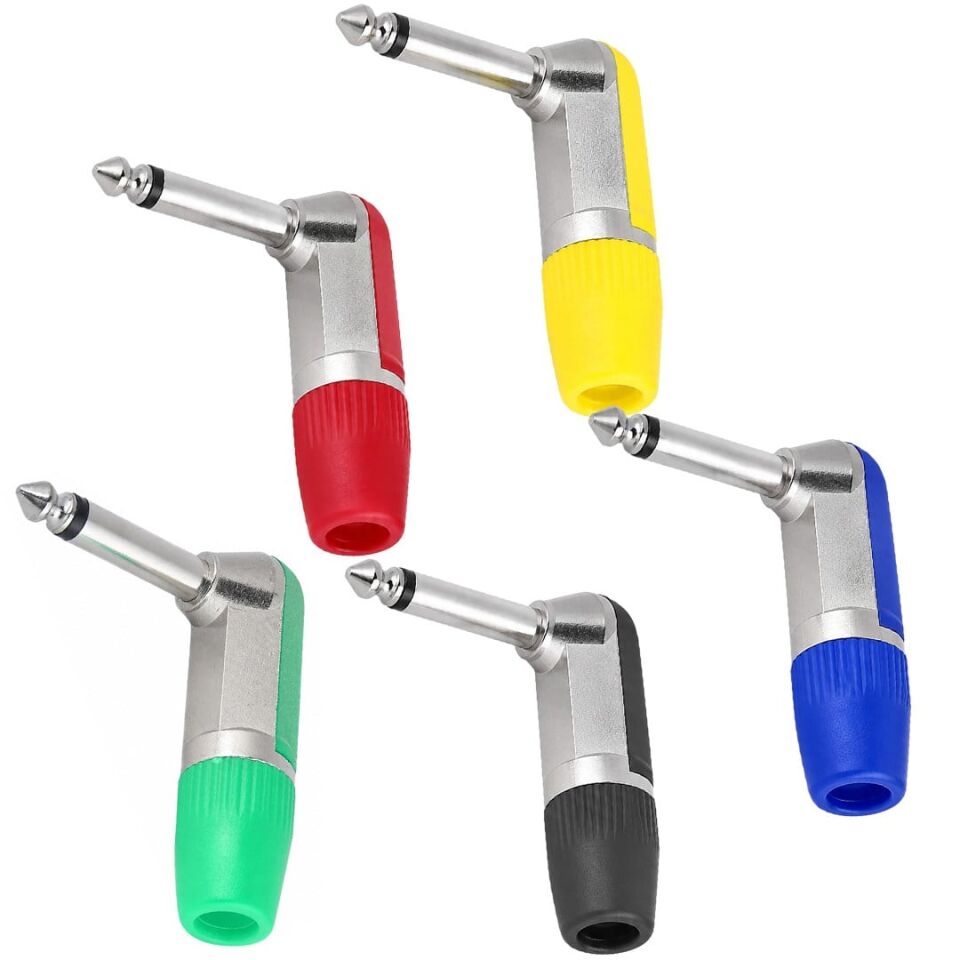 Ayt Gitar Jack 6.3 Mm Mono L Tip Plastik Gövde Metal Uç Gitar Ses Kablosu Soketi