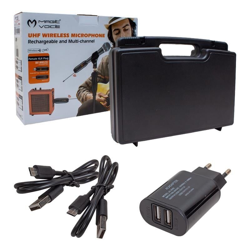 Magıcvoıce MV-19596 Uhf Enstrüman Tip Kablosuz Mikrofon Üçlü Set Kürsü Yaka Mikrofonu  Li Xrl Li Gitar İçin Uygun