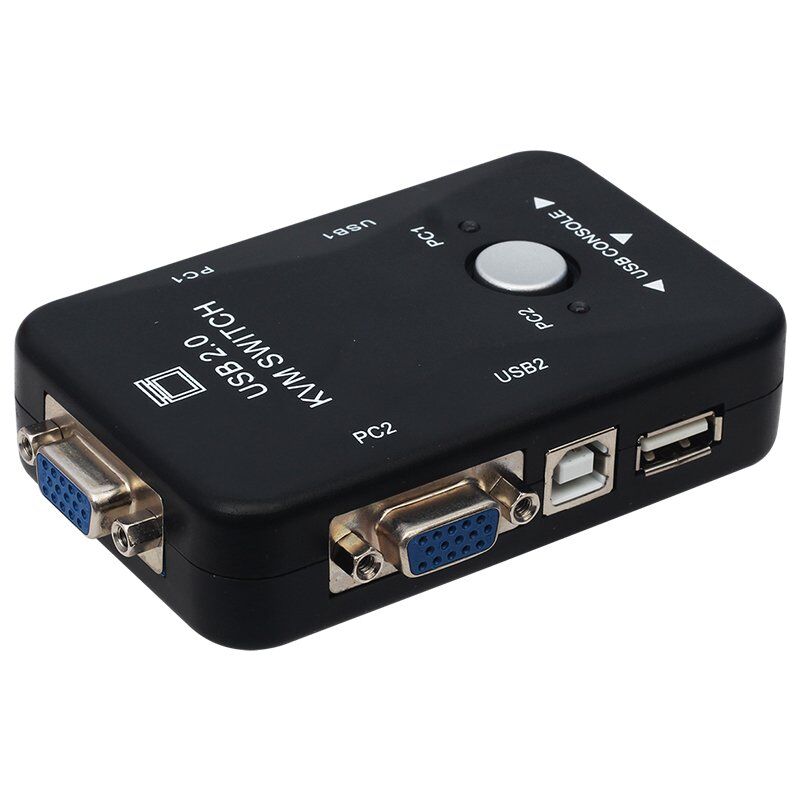 Powermaster Pm-12690 KVM Switch 2 Kanal Vga Switch 2 Bilgisayar Tek Yönetim