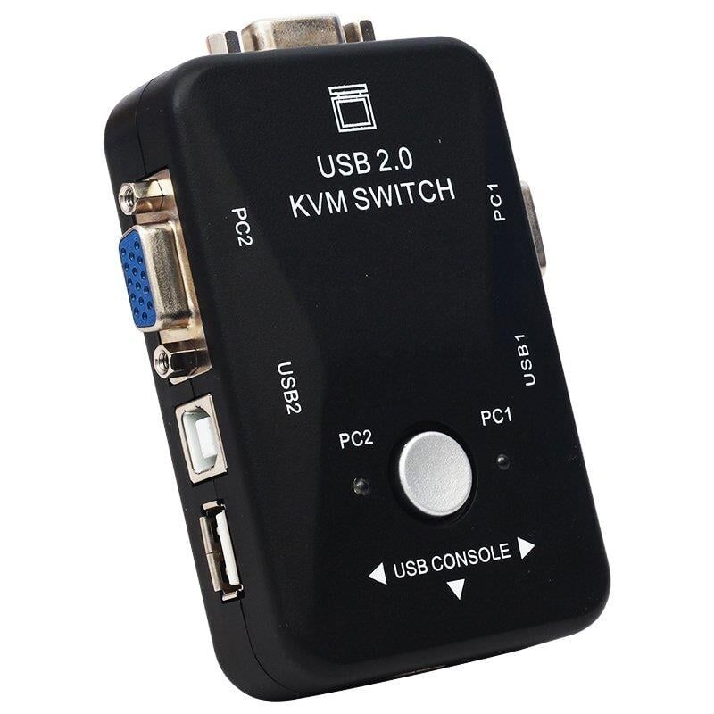 Powermaster Pm-12690 KVM Switch 2 Kanal Vga Switch 2 Bilgisayar Tek Yönetim