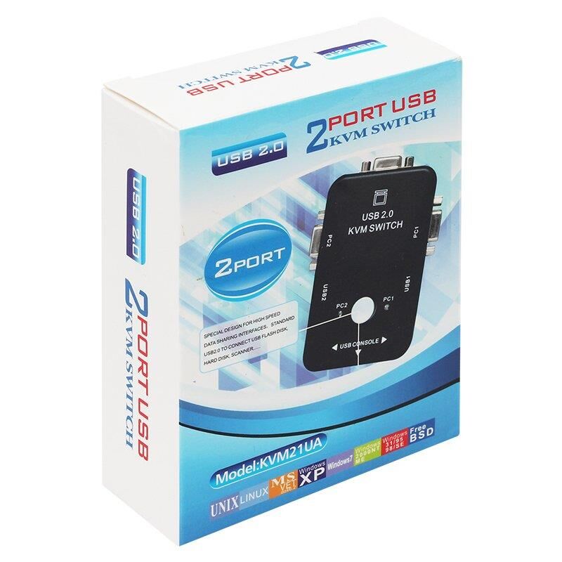Powermaster Pm-12690 KVM Switch 2 Kanal Vga Switch 2 Bilgisayar Tek Yönetim