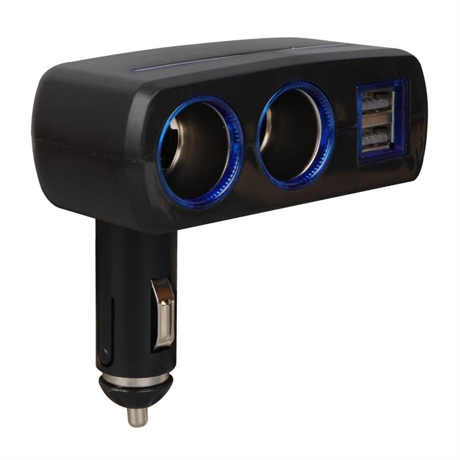 Ayt Olesson 1637 12-24V Çiftli Çift Usbli 100W Araç Oto Tır Çakmak Çoklayıcı Çakmaklık Çoğaltıcı