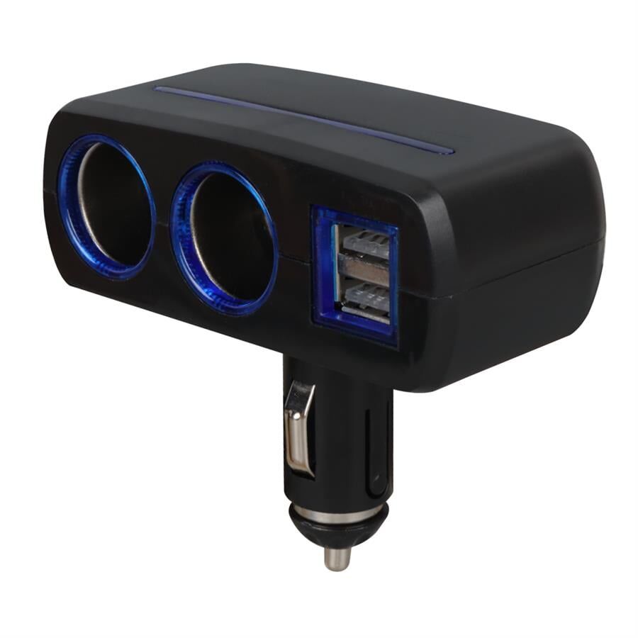 Ayt Olesson 1637 12-24V Çiftli Çift Usbli 100W Araç Oto Tır Çakmak Çoklayıcı Çakmaklık Çoğaltıcı