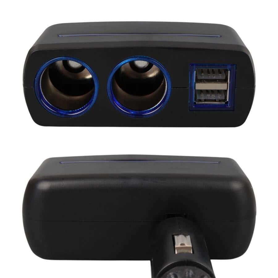 Ayt Olesson 1637 12-24V Çiftli Çift Usbli 100W Araç Oto Tır Çakmak Çoklayıcı Çakmaklık Çoğaltıcı