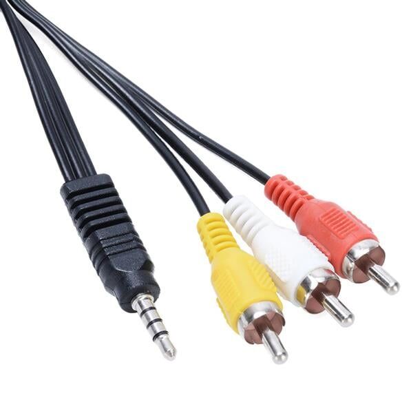 Ayt Uydu Alıcısı Av Kablo 3.5 Mm Stereo E 3 Rca Kablo 1,2 Metre Kısa Jack Aux Rca Kablosu