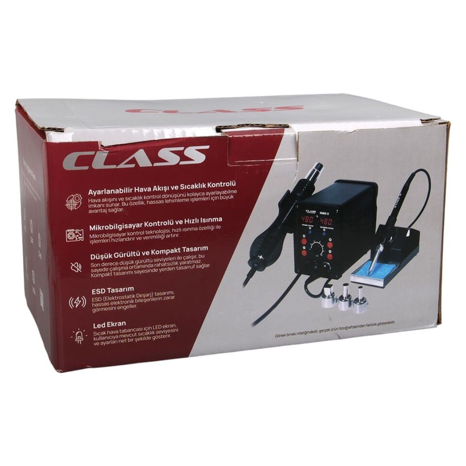 Class 898D+ 70 Watt Isı Ayarlı Üflemeli Havya İstasyonu