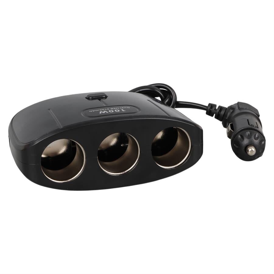 Ayt Olesson 1635 12-24V 3Lü Çift Usbli 100W 70 Cm Kablolu Araç Oto Tır Çakmak Çoklayıcı Çakmaklık Çoğaltıcı