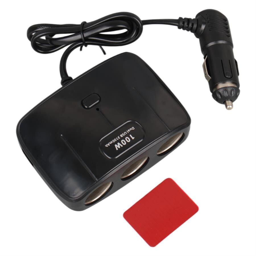 Ayt Olesson 1635 12-24V 3Lü Çift Usbli 100W 70 Cm Kablolu Araç Oto Tır Çakmak Çoklayıcı Çakmaklık Çoğaltıcı