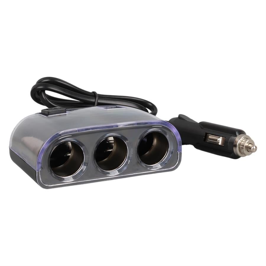 Ayt Olesson 1505 12-24V 3Lü Çift Usbli 120W 80 Cm Kablolu Araç Oto Tır Çakmak Çoklayıcı Çakmaklık Çoğaltıcı