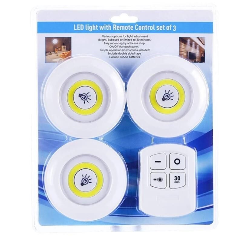 Ayt Powermaster PM-15084 Üçlü Kumandalı Pilli Dokunmatik Portatif Cob Led Işık Aydınlatma Tezgah Altı Lamba