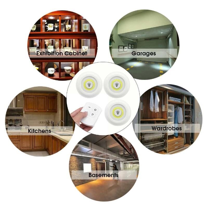 Ayt Powermaster PM-15084 Üçlü Kumandalı Pilli Dokunmatik Portatif Cob Led Işık Aydınlatma Tezgah Altı Lamba