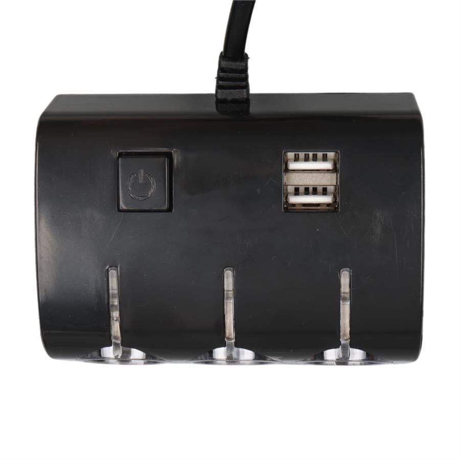 Ayt Olesson 1506 12-24V 3Lü Çift Usbli 120W 80 Cm Kablolu Araç Oto Tırç Çakmak Çoklayıcı Çakmaklık Çoğaltıcı