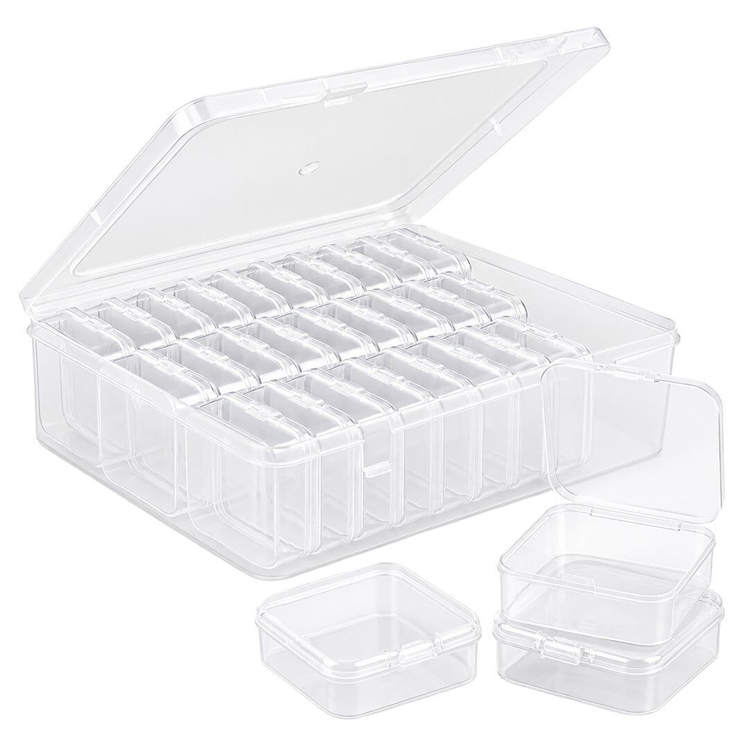 Compaxe P-Serisi 24'Lü Plastik Şeffaf Saklama Kutusu (24 Küçük + 1 Büyük Kutulu Set)