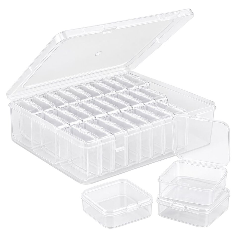 Compaxe P-Serisi 24'Lü Plastik Şeffaf Saklama Kutusu (24 Küçük + 1 Büyük Kutulu Set)