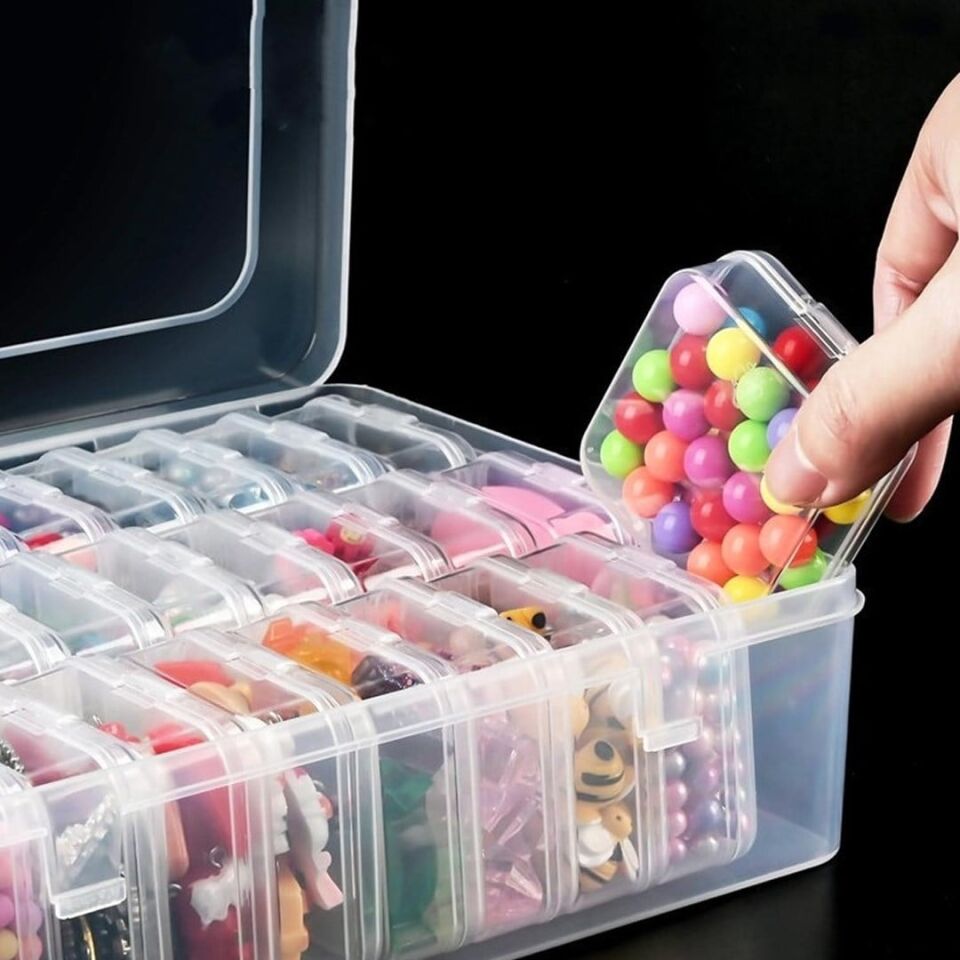 Compaxe P-Serisi 24'Lü Plastik Şeffaf Saklama Kutusu (24 Küçük + 1 Büyük Kutulu Set)