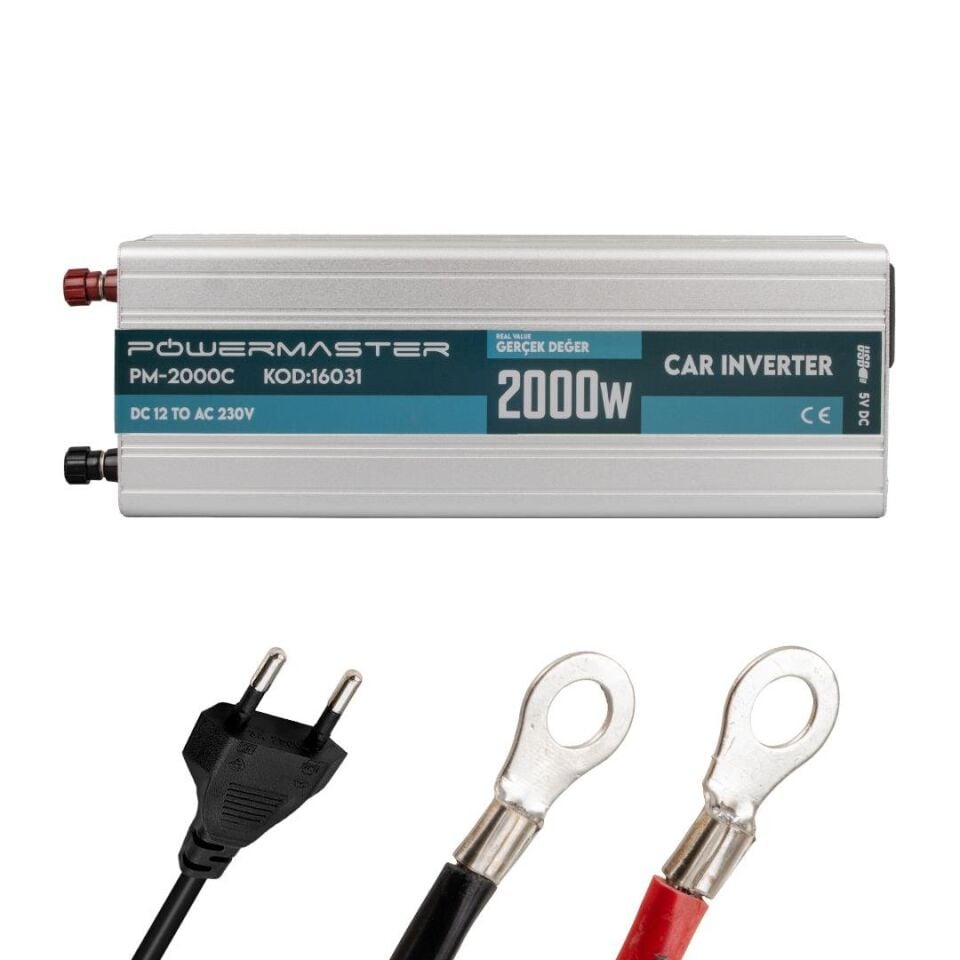 Powermaster PM-2000C 12 Volt 2000 Watt Şarjlı İnvertör