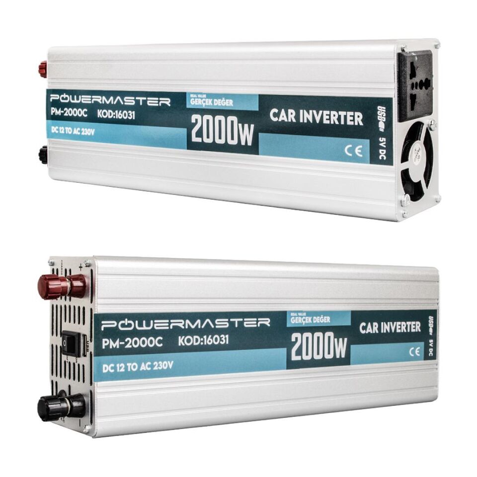 Powermaster PM-2000C 12 Volt 2000 Watt Şarjlı İnvertör