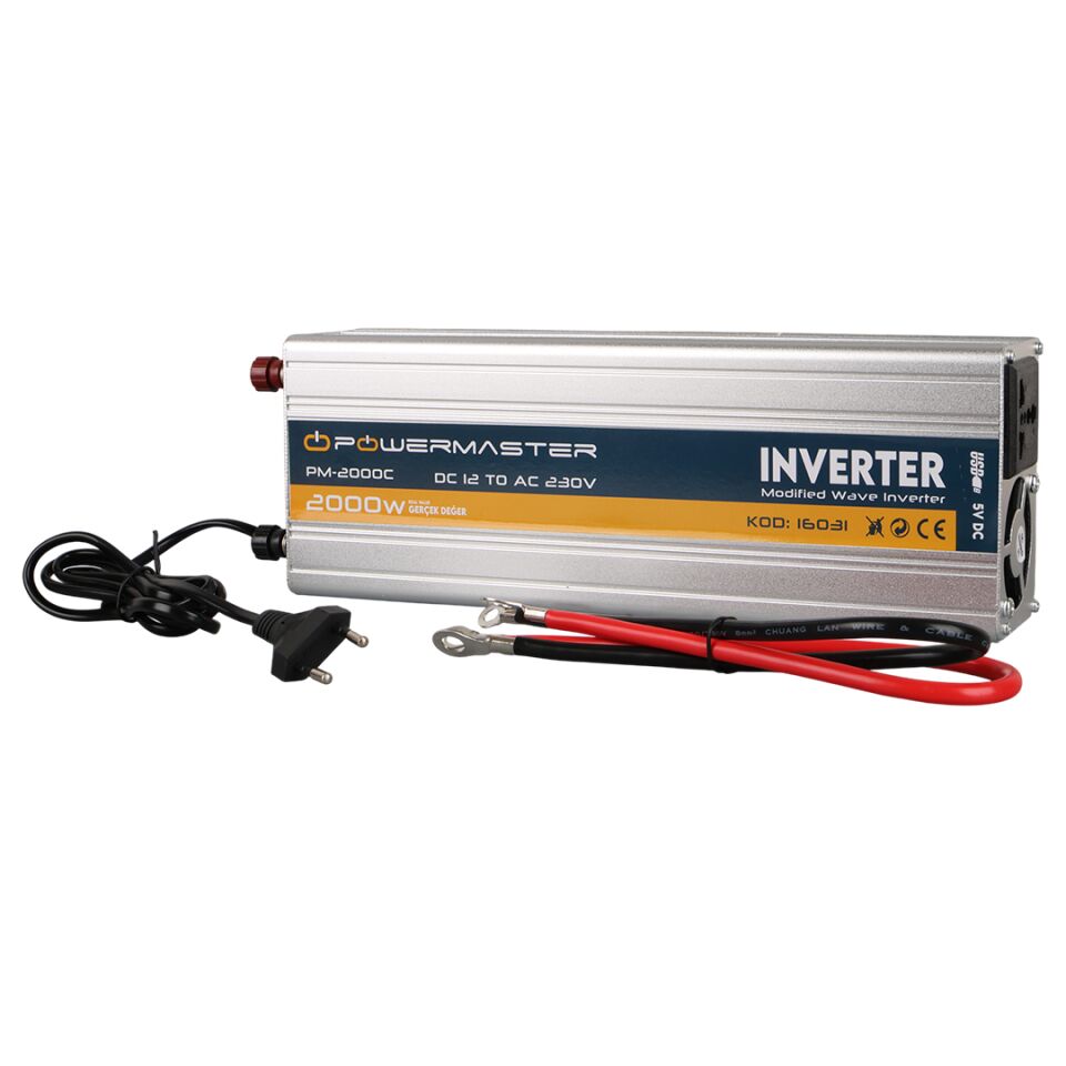 Powermaster PM-2000C 12 Volt 2000 Watt Şarjlı İnvertör