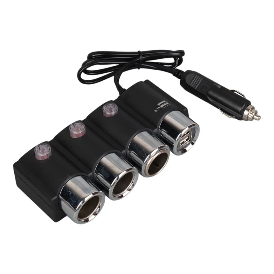 Ayt Olesson 1508 12-24V 3Lü Çift Usbli 120W 80 Cm Kablolu Araç Oto Tır Çakmak Çoklayıcı Çakmaklık Çoğaltıcı