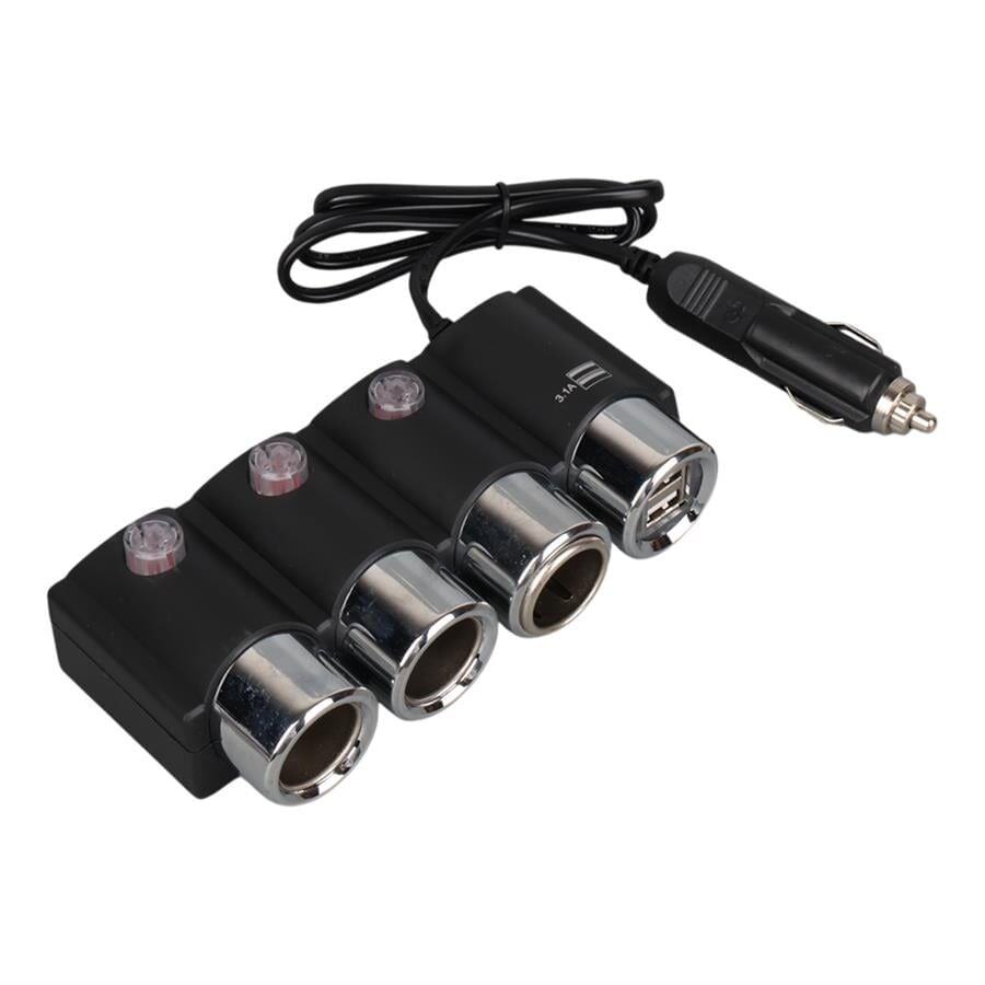Olesson 1508 12-24V Çift USB Girişli 120W 80Cm Kablolu 3'Lü Araç Çakmak Çoklayıcı