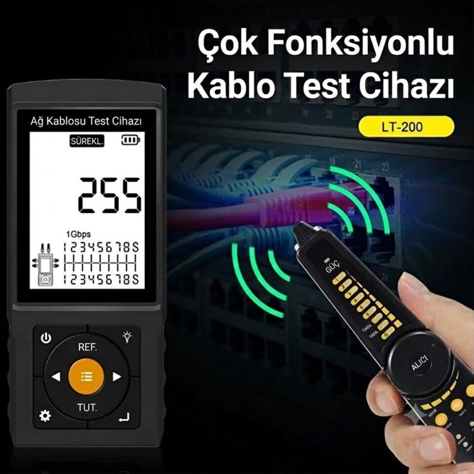 Novacom NVC-LT200 3'' Lcd Ekranlı Tdr Metraj - Pse Voltaj - Network Kablo Test Cihazı