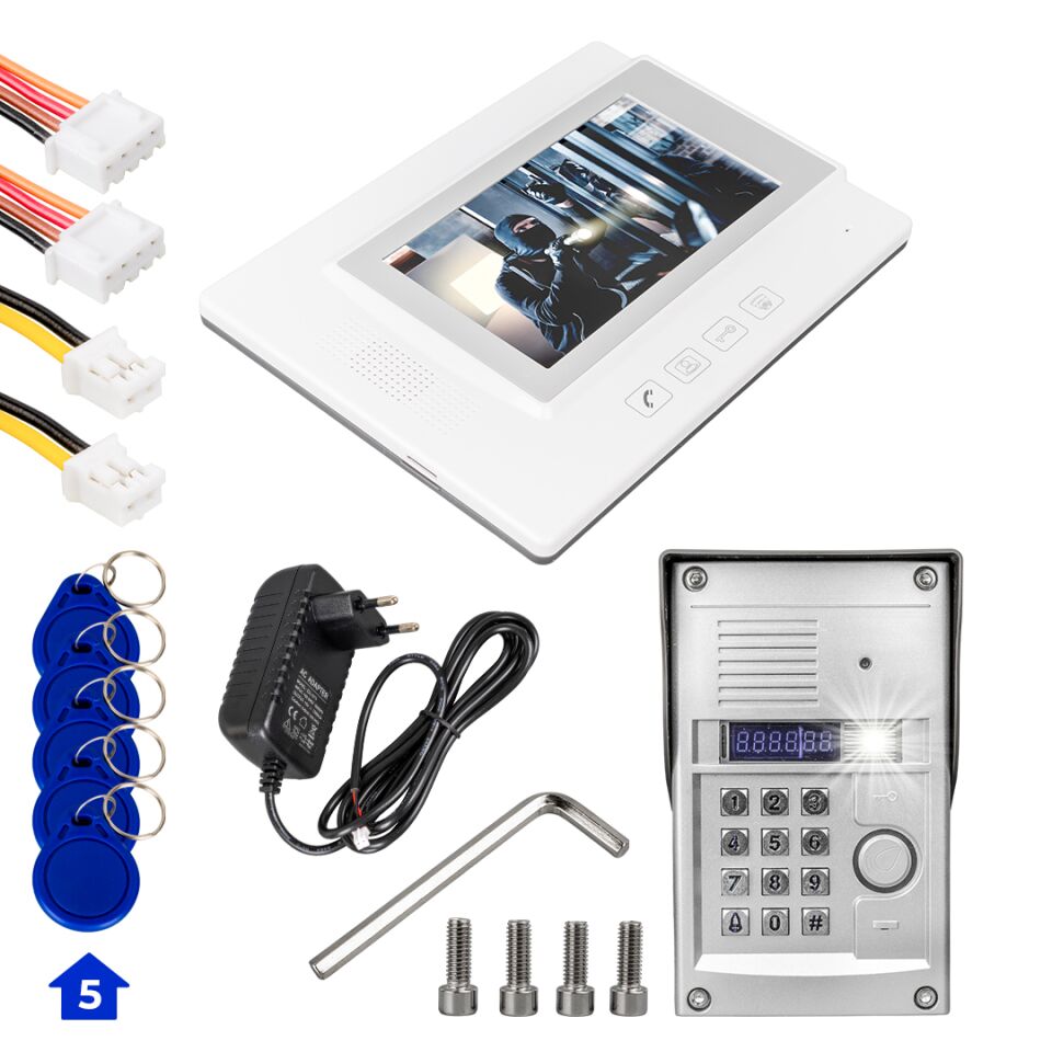 Powermaster Görüntülü Kapı Zili Intercom Tek Dairelik Diafon Kablosuz Gece Görüşlü Şifreli Çipli Parmak İzli