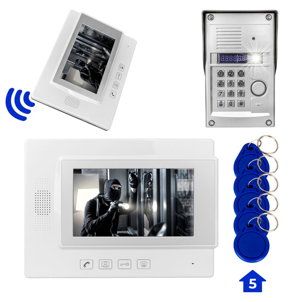 Powermaster Görüntülü Kapı Zili Intercom Tek Dairelik Diafon Kablosuz Gece Görüşlü Şifreli Çipli Parmak İzli