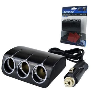 Ayt Olesson 1521 12-24V 3Lü 120W 80 Cm Kablolu Araç Oto Tır Çakmak Çoklayıcı Çakmaklık Çoğaltıcı