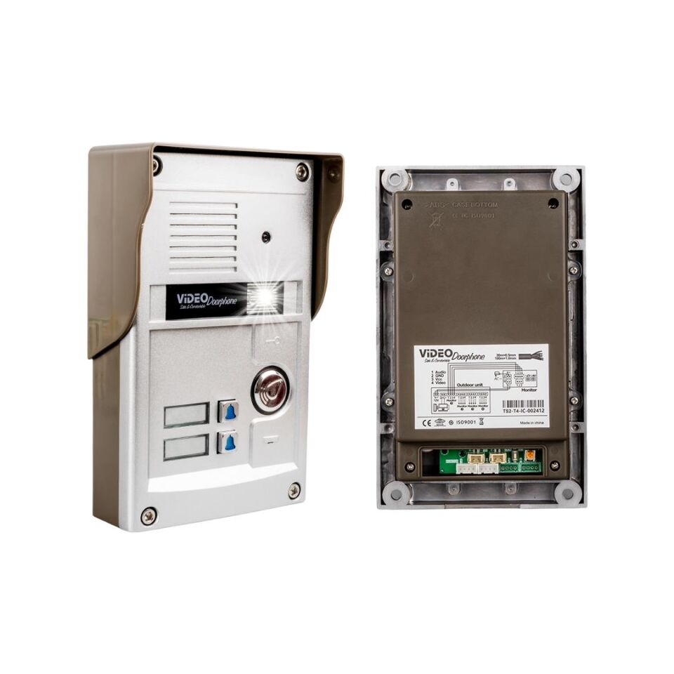 Powermaster Görüntülü Kapı Zili Intercom 2 Dairelik Diafon Kablosuz Gece Görüşlü Şifreli Çipli Kapı Zili İki Daire