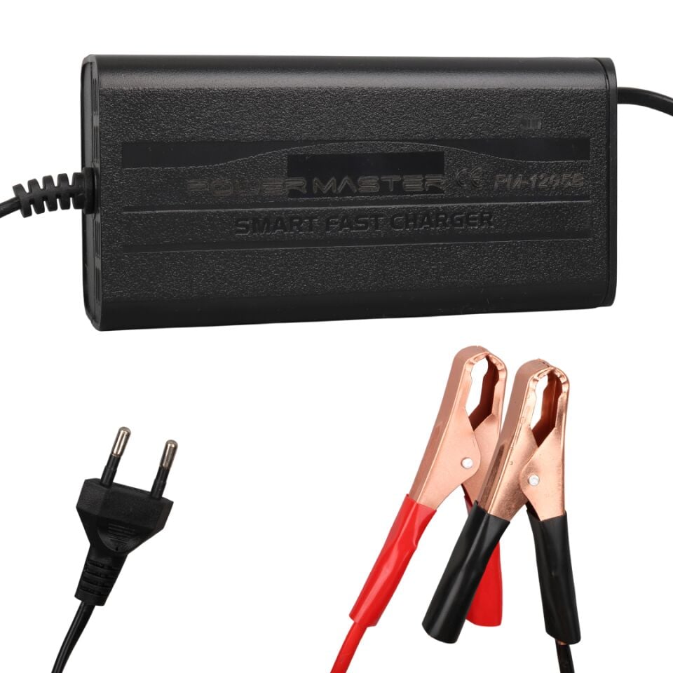 Powermaster SY-1205B 12 Volt 5 Amper Akıllı Akü Şarj Cihazı 12V-5A Otomatik Devre Kesen Akü Şarj Aleti