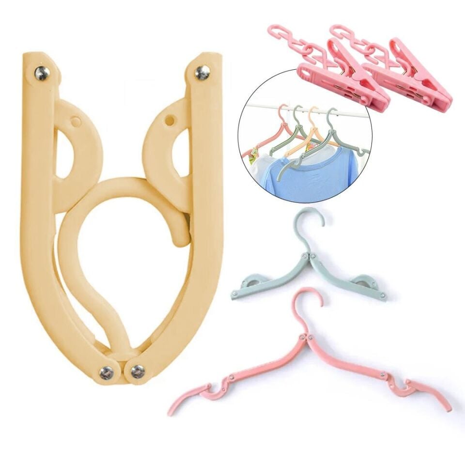 Sunup SN-29265 Taşınabilir Katlanabilir Mandallı Seyahat Askılık Elbise Askısı