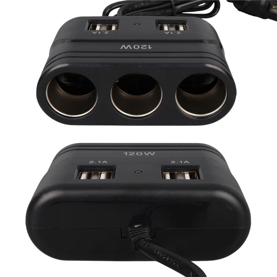 Ayt Olesson 1678 12-24V 3Lü 4 Usbli 120W 80 Cm Kablolu Araç Oto Tır Çakmak Çoklayıcı Çakmaklık Çoğaltıcı