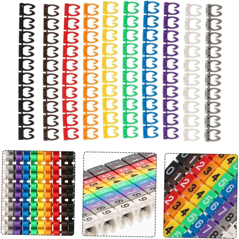 Powermaster 0-9 Dijital Kodlu Renkli Kablo İşaretleyici 4Mm