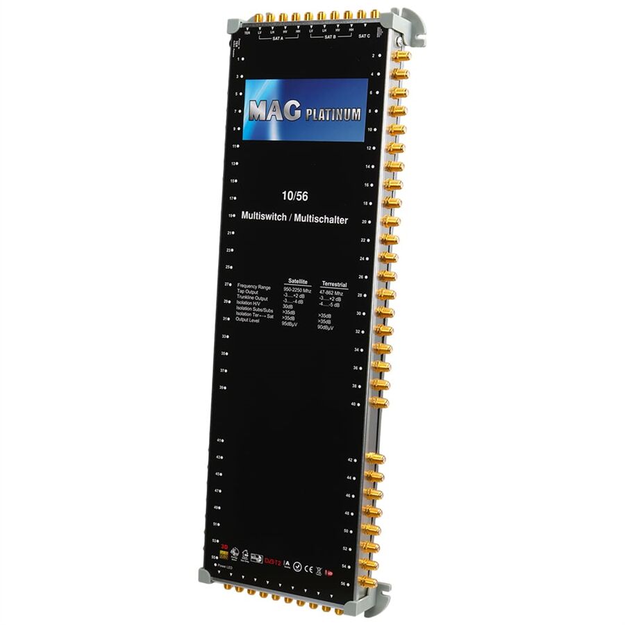 MAG Platinum MP 10/56 Multiswitch - 10 Giriş 56 Çıkışlı Merkezi Uydu Santrali Hybrid 4K Ve 3D Destekli