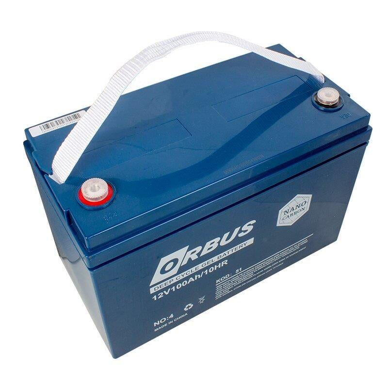 Ayt Orbus 12 Volt 100 Amper Karbon Jel Tip Akü Yeni Tarihli Taze Akü 330x173x212 Mm